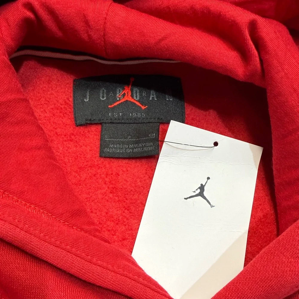 NEW‎ Nike Jordan Jumpman Men's Holiday Chimney Fleece Pullover Hoodie Red Small